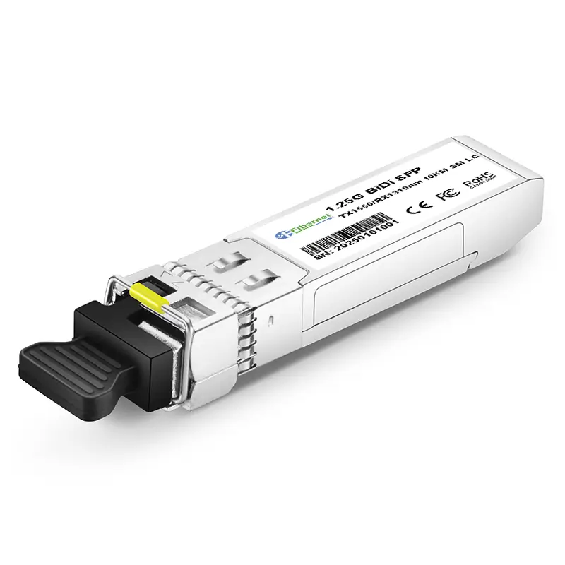 1.25G BiDi SFP TX1550/RX1310nm 10KM LC Optical Transceiver